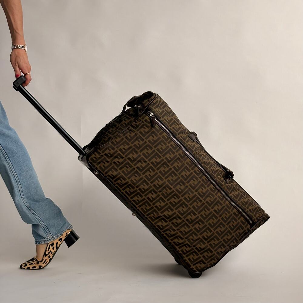 Vintage Fendi Zucca Rolling Duffel Bag / Trolley Case - 1999 Collection